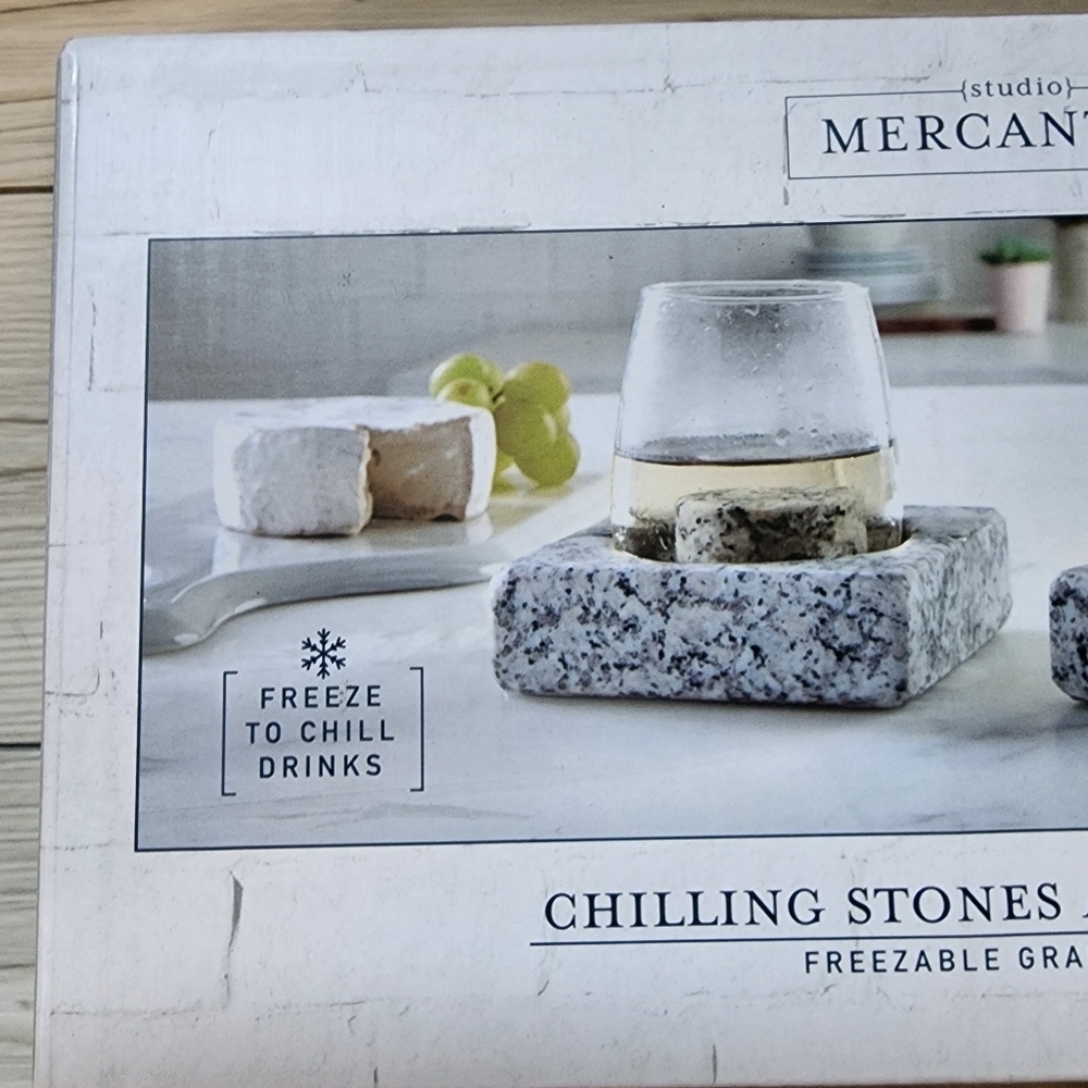Studio Mercantile Wine Glasses Chilling Stones and Coaster Set - Picture 2 of 8
